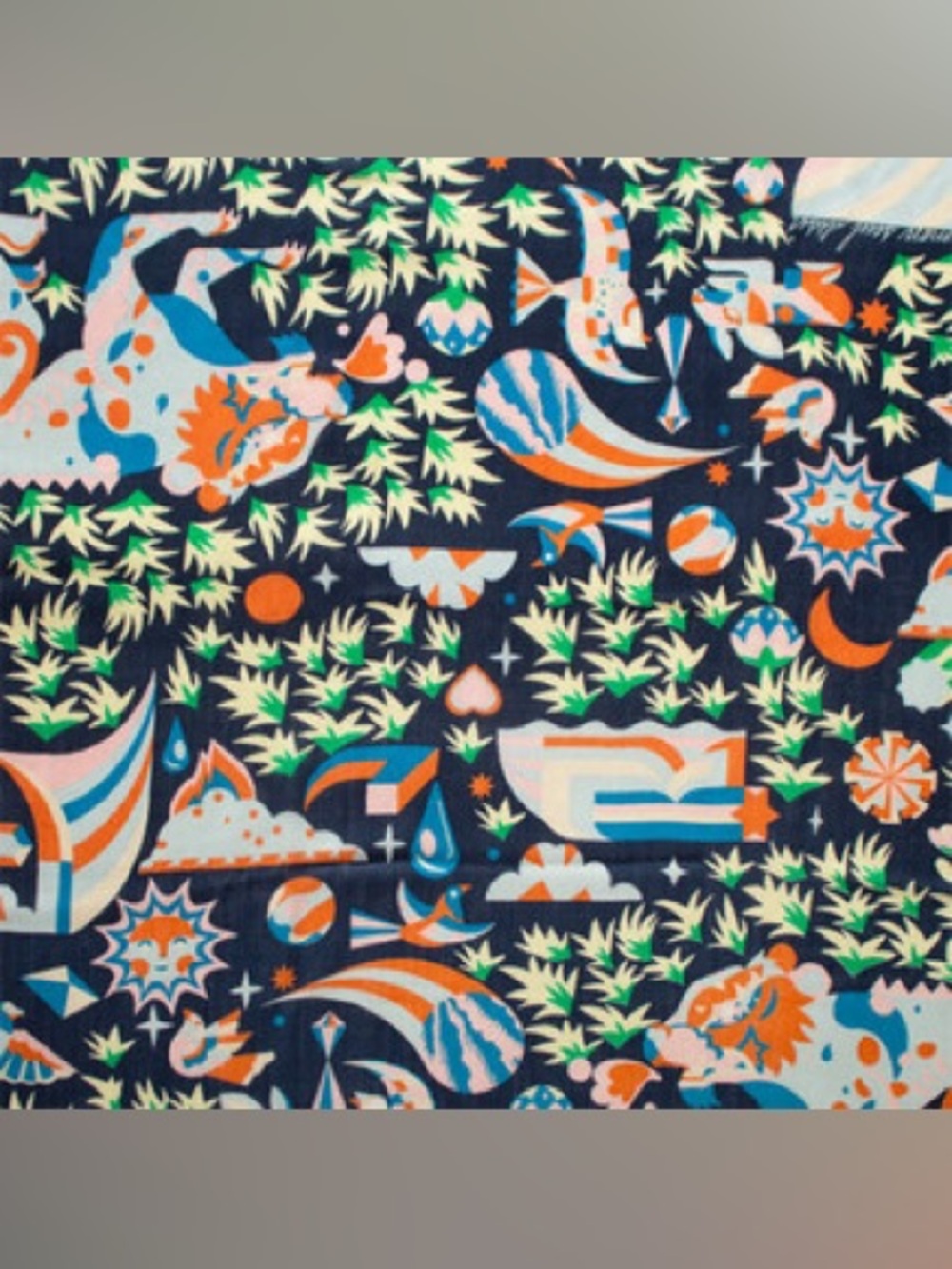 Inoui Editions 100% Wool Illustrated Art Scarf Multicolor French Designer - Picture 13 of 13